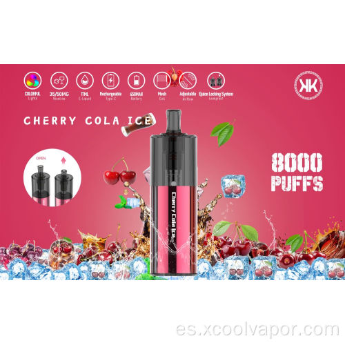 5% NIC SALT 8000 Puffs dispositivo vape fumando